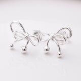 S896 - 925 silver bow stud earrings