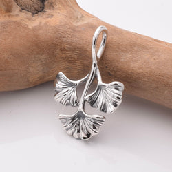 P1085 - 925 silver triple ginkgo pendant
