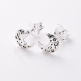 S825 - 925 silver crescent moon stud earrings