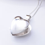 P1218 - 925 silver puff heart 19mm locket