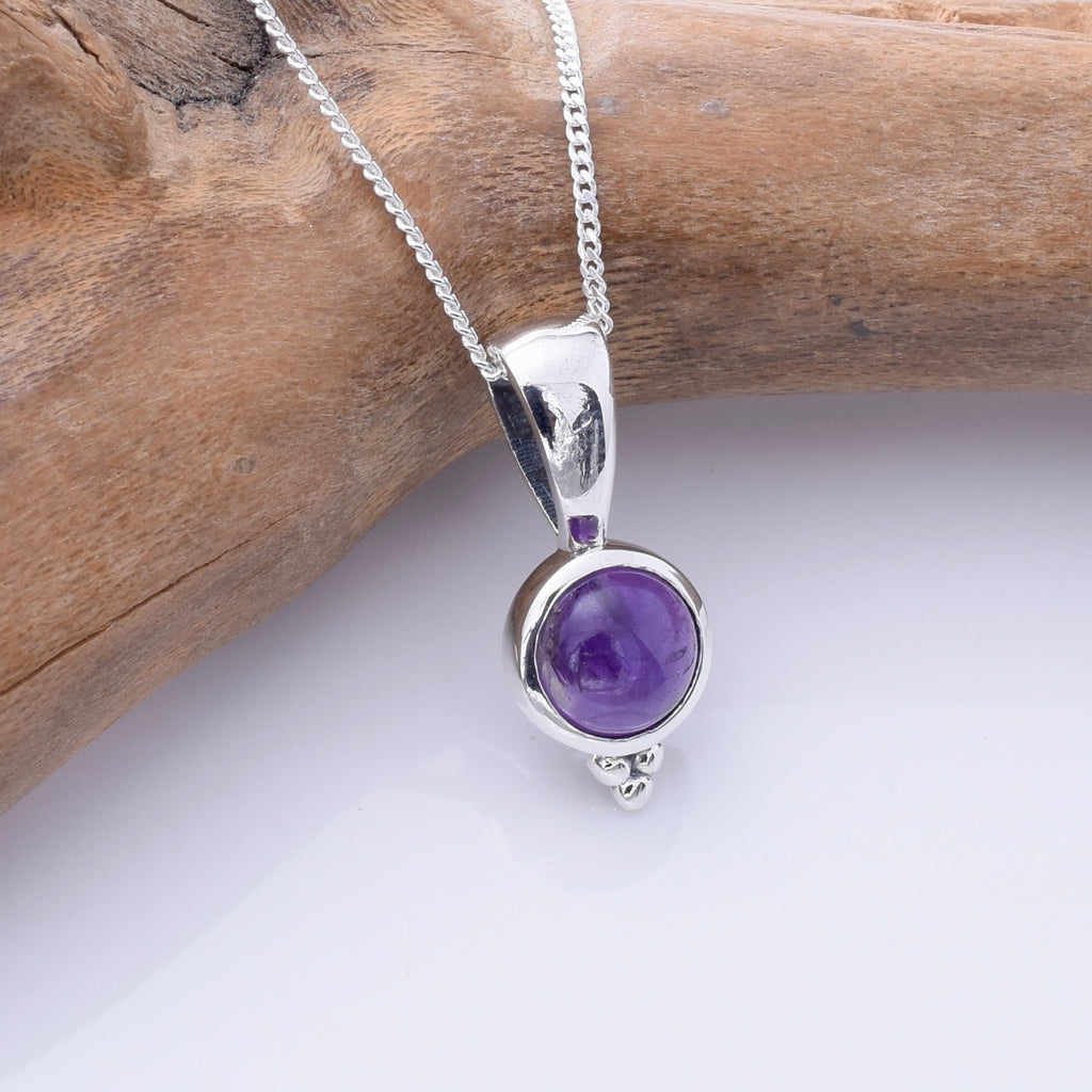 P1348 - 925 silver  small AM round cab pendant