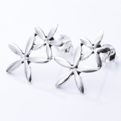 S978 - 925 silver double flower stud earrings