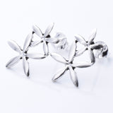 S978 - 925 silver double flower stud earrings