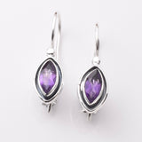 E902 - 925 silver amethyst marquis earrings