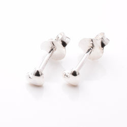 S1001 - 925 silver tiny puff heart stud earrings