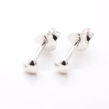 S1001 - 925 silver tiny puff heart stud earrings