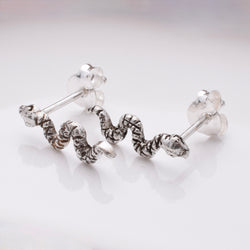 S847 - 925 silver snake stud earrings