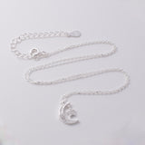 P1015 - 925 silver CZ crescent moon necklace
