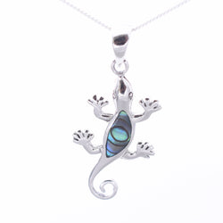P1303 - 925 silver abalone gecko pendant