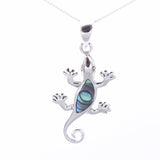P1303 - 925 silver abalone gecko pendant
