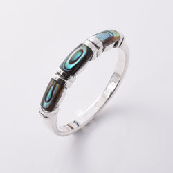 R276 - 925 silver and abalone band ring