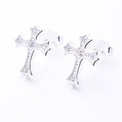 S1062 - 925 silver CZ cross stud earrings