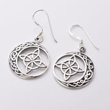E825 - 925 silver crescent moon knot earrings