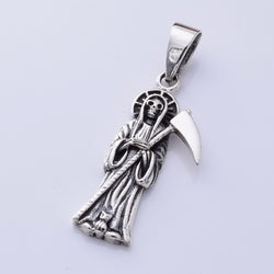 P1331 - 925 silver reaper and scythe pendant