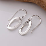 E914 - 925 silver oval wide hoop earrings