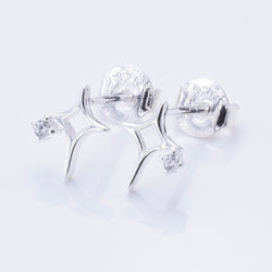 S1025 - 925 silver & CZ North Star stud earrings