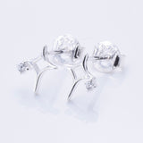 S1025 - 925 silver & CZ North Star stud earrings