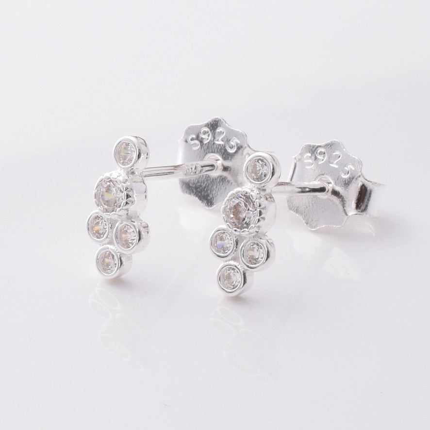 S950 - 925 silver CZ bubbles stud earrings
