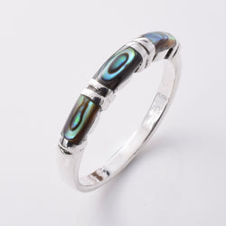 R276 - 925 silver and abalone band ring