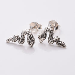 S868 - 925 silver snake stud earrings