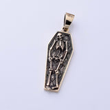 P1325 - Bronze coffin skull  pendant