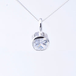 P1265 - 925 silver square shape CZ pendant