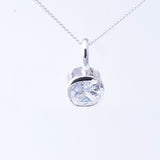 P1265 - 925 silver square shape CZ pendant