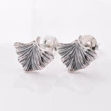 S898 - 925 silver ginkgo stud earrings
