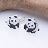 S1050 - 925 silver stamped Panda stud earrings