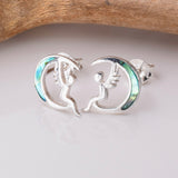 S958 - 925 silver crescent fairy abalone stud earrings
