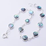 B060 - 925 silver abalone/MOP disc bracelet