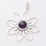 P1035 - 925 silver and amethyst mandala pendant