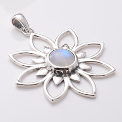 P1036 - 925 silver and moonstone mandala pendant