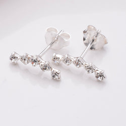 S871 - 925 silver and CZ climber stud earrings