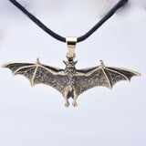 P1287 - Solid bronze bat pendant