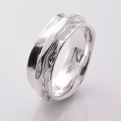 R327 - 925 silver hammered spinner ring