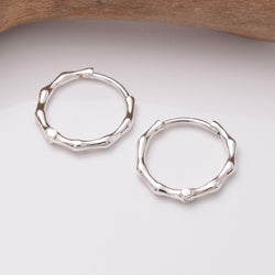 E838 - 925 silver 12mm bamboo earrings