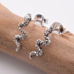 S847 - 925 silver snake stud earrings