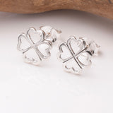 S1034 - 925 silver four leaf clover stud earrings