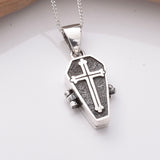 P1144 - 925 silver coffin cross locket
