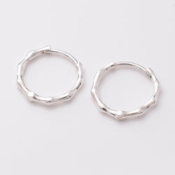 E838 - 925 silver 12mm bamboo earrings