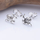 S1047 - 925 silver snail stud earrings