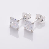 S779 - 925 silver 5mm CZ square stud earrings