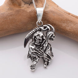 P1136 - 925 silver grim reaper pendant