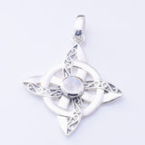P1345 - 925 silver  witches knot moonstone pendant
