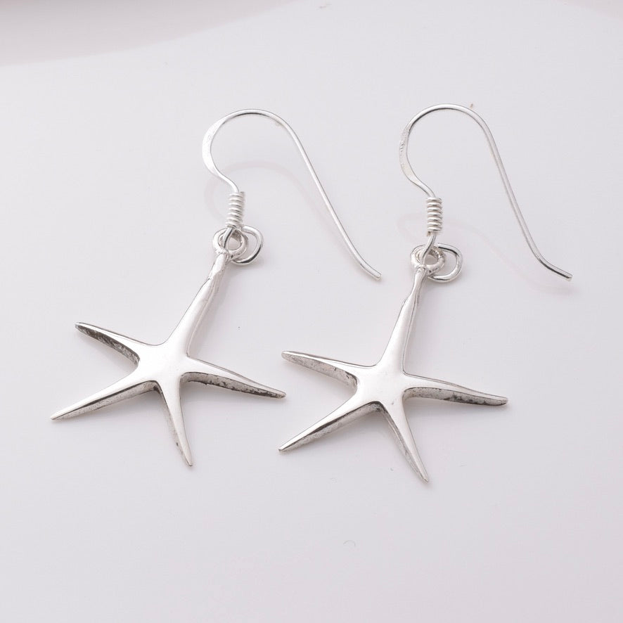 E866 - 925 silver starfish earrings