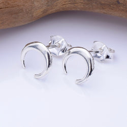 S1045 - 925 silver crescent stud earrings
