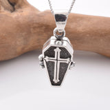 P1144 - 925 silver coffin cross locket