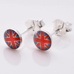 S861 - 925 silver union jack stud earrings