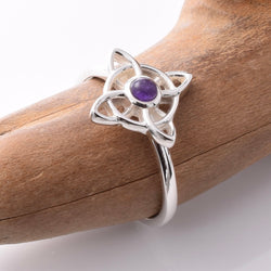 R270 925 silver amethyst knot ring